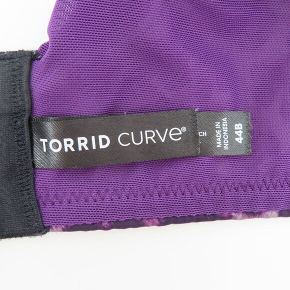 Torrid Curve 44B Bra Purple Black Cheetah Leopard Animal Print Underwire Lined - Picture 10 of 15